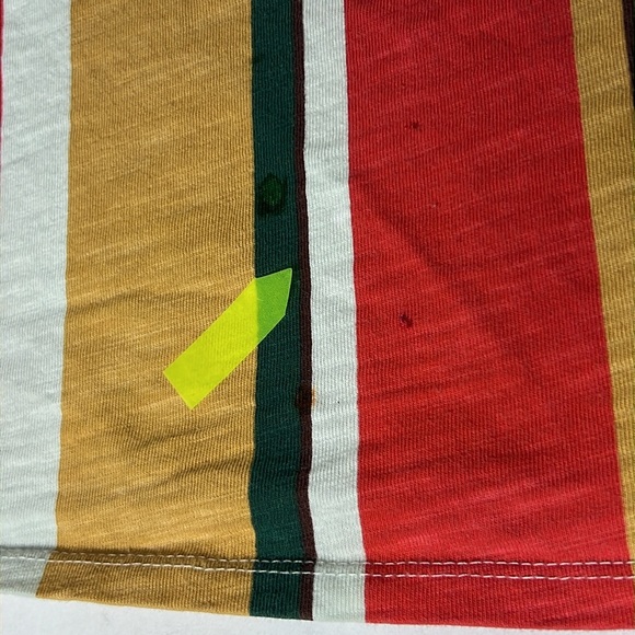 VTG GUESS David Sayer Vertical Stripe T Shirt Embroidered US Flag Spellout Y2K M - Picture 7 of 16